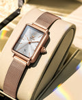 Ultraflache Quarzuhr für Damen mit Milanaise-Armband | LuxeStyle