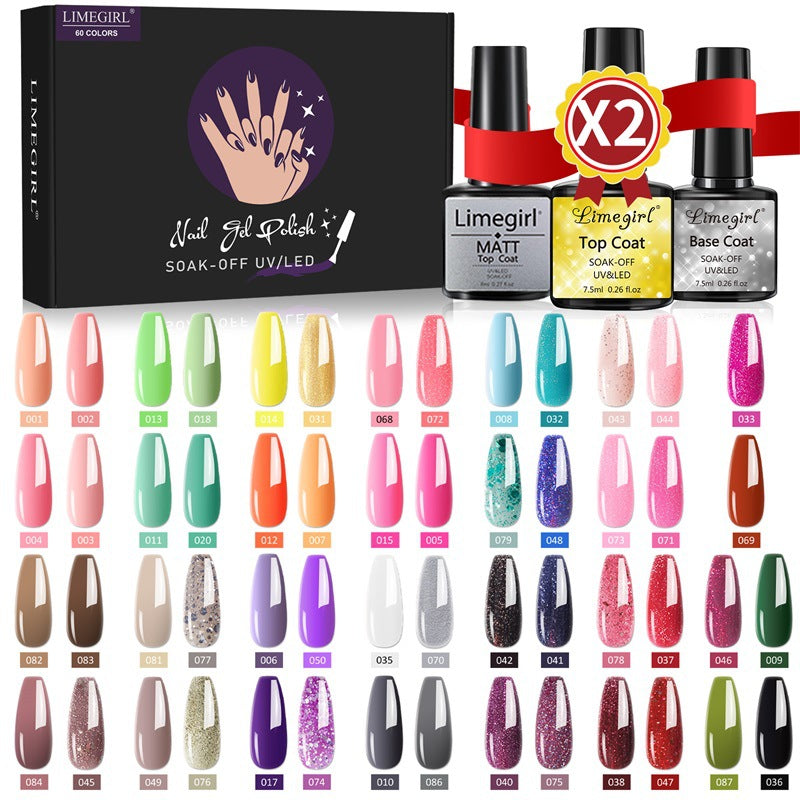 60 Farben Nagelkleber Set – Ablösbar