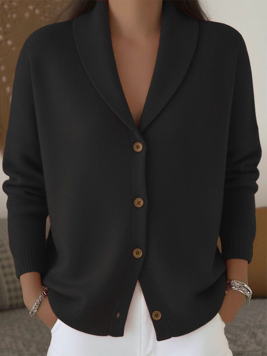 Strick-Cardigan mit Revers, diverse Farben