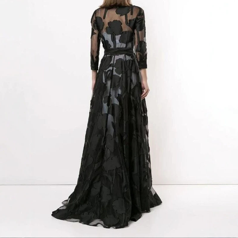 Herbstdruck Damenkleid mit Farbdruck – Bild 3 | LuxeStyle