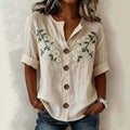 V-Neck Shirt Top mit 3D-Print