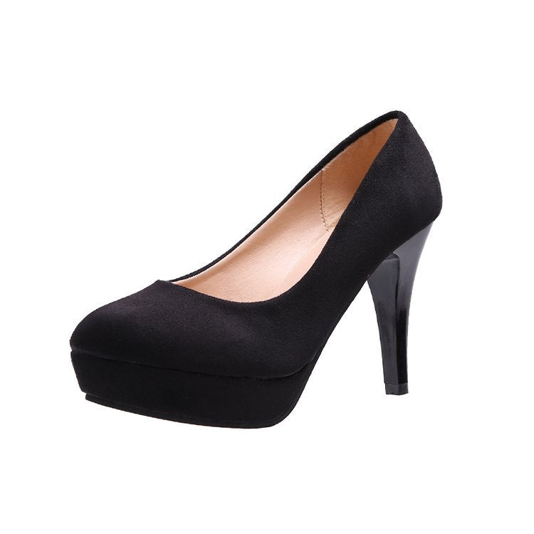 Patentleder Rundzehen Slip-on Stiletto Pumps