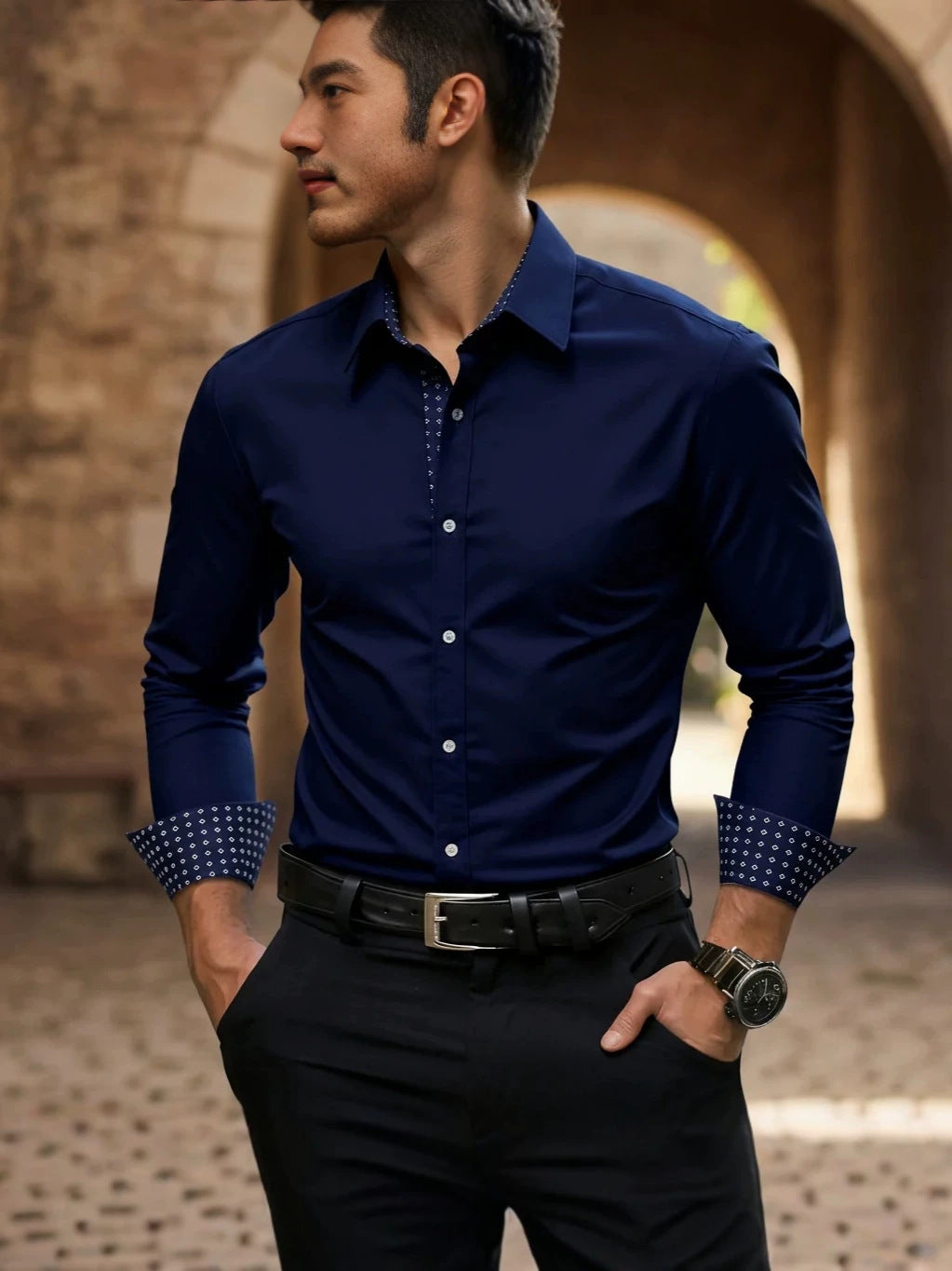 Print-Shirt mit 4-Wege-Stretch, Slim Fit – Bild 6 | LuxeStyle