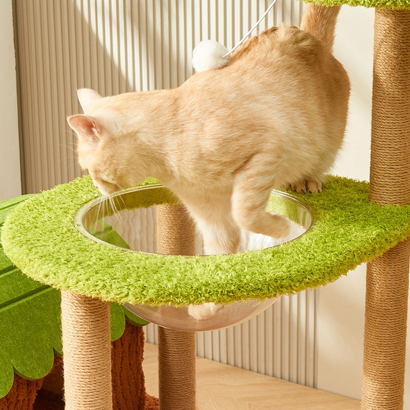 Ganzjahres-Katzenbaum mit integriertem Bett