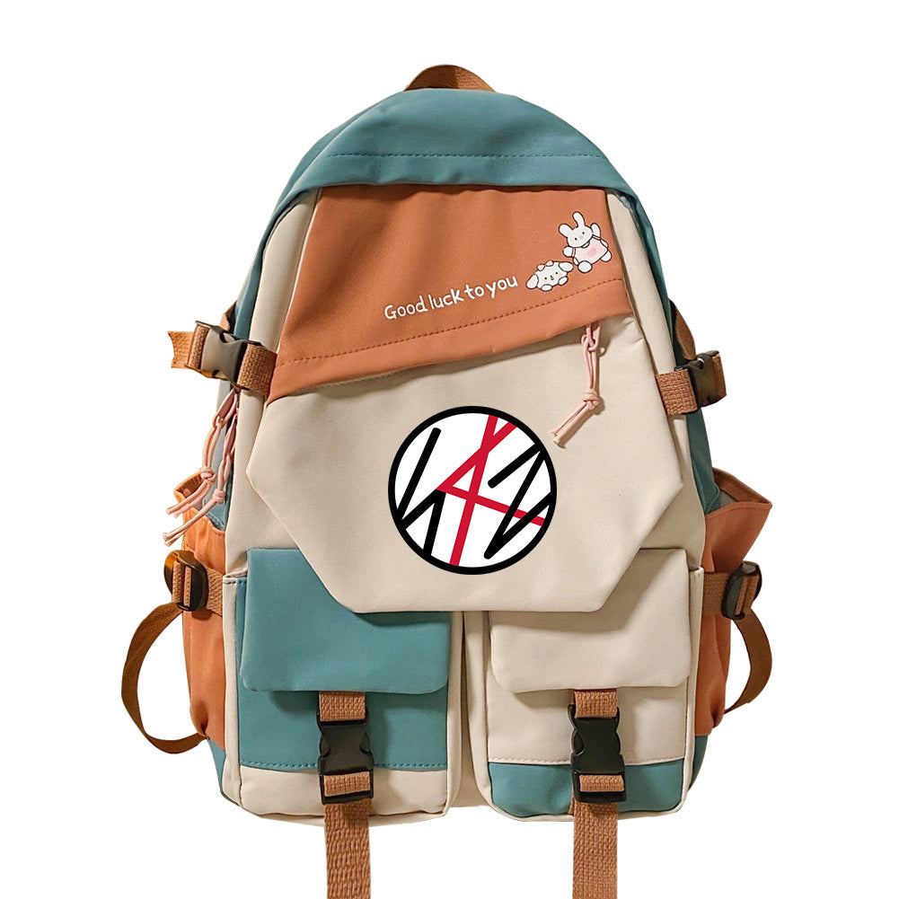 Reise-Schulrucksack mit Kontrastfarben