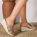 Keilsandalen aus Mikrofaser