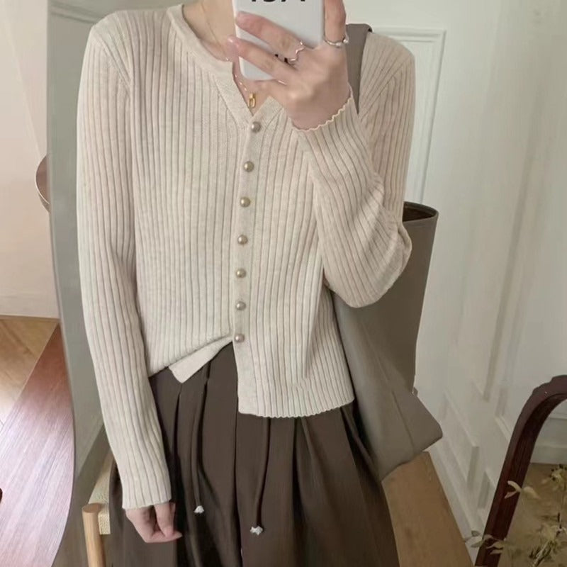Strick-Cardigan mit Knopfleiste
