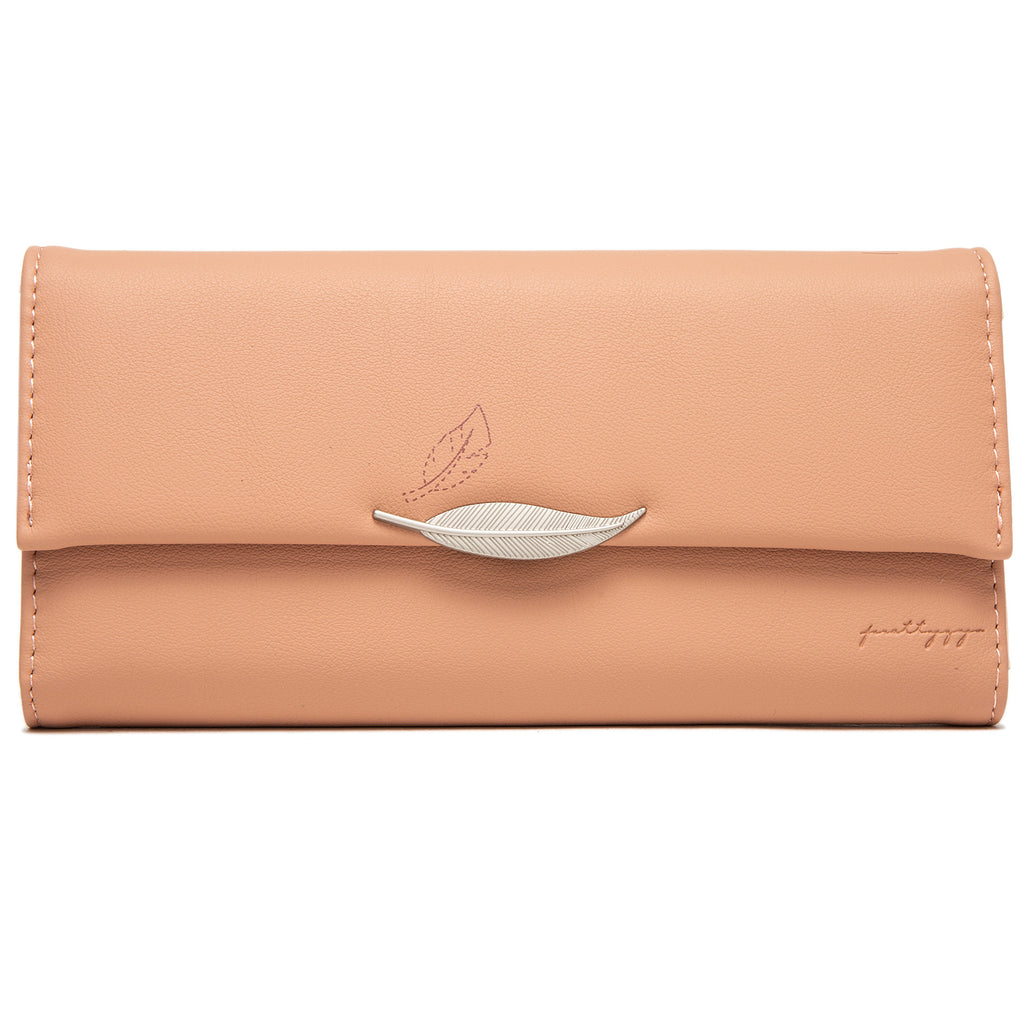 Orange Long Wallet aus PU-Leder | LuxeStyle
