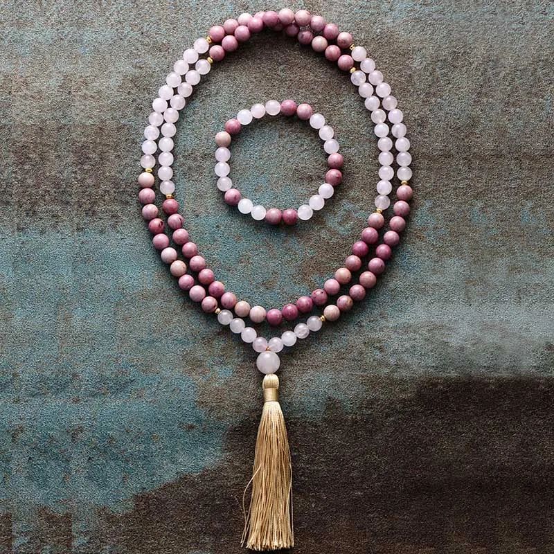Mala Halskette mit 108 Natursteinperlen – Bild 6 | LuxeStyle