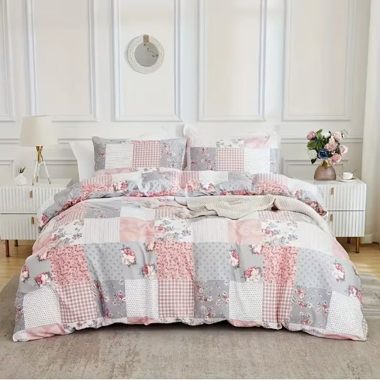 3-teiliges Blumen-Patchwork-Set