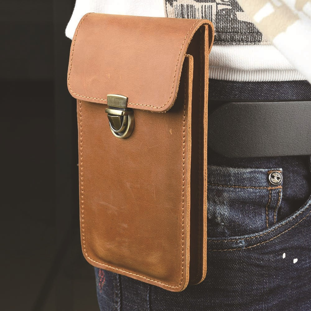 Herren-Gürteltasche aus echtem Vollnarbenleder – Ansicht 5