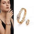 Hip-Hop Armband- und Ring-Set im Cuban-Link-Stil