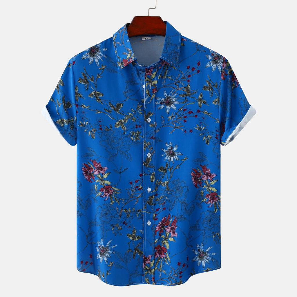 Kurzärmliges Männer-Shirt mit Blumenprint | LuxeStyle