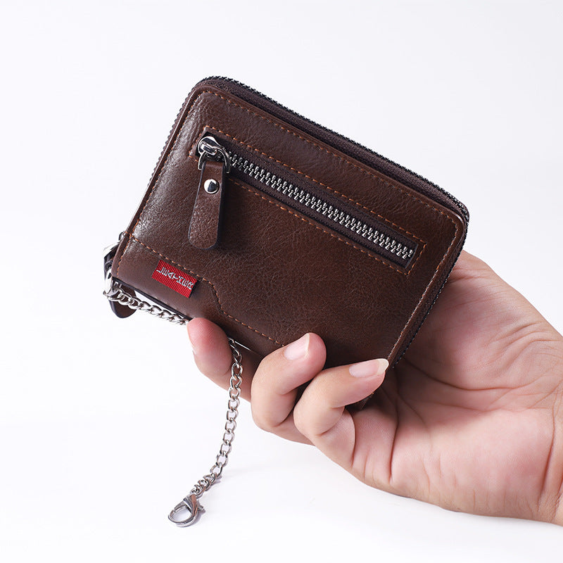 Mehrfach-Cardfach Geldbörse mit Zwei-Zipper