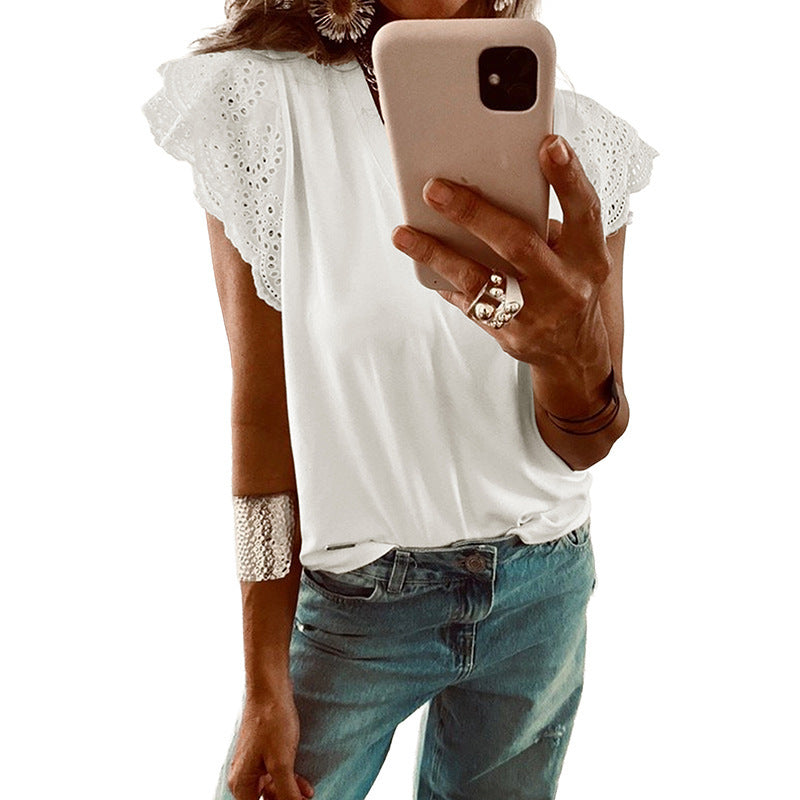 Vielseitiges V-Neck Shirt mit Rüschensaum – Bild 4 | LuxeStyle