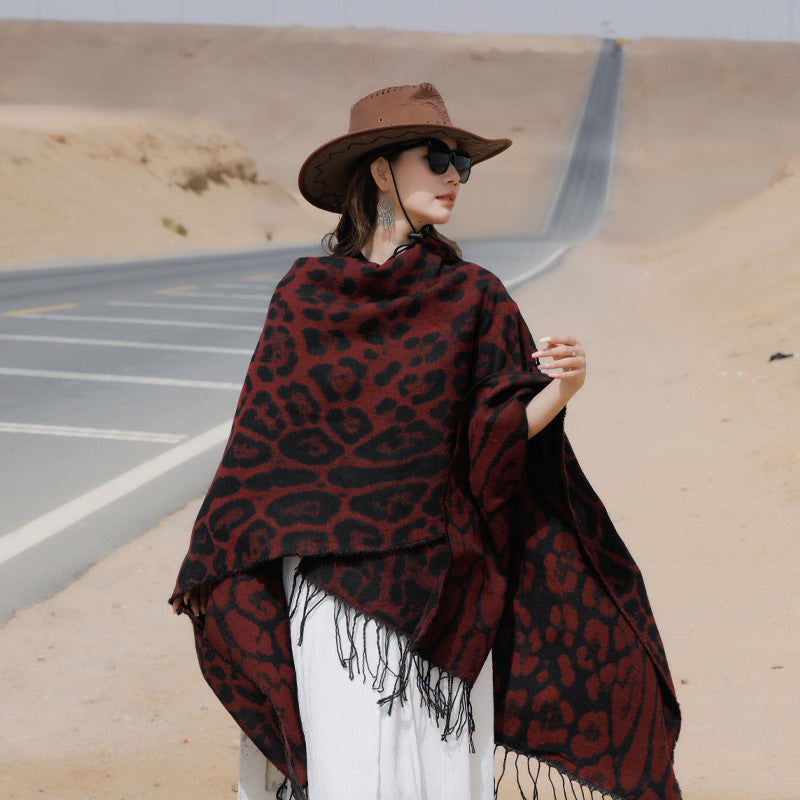 Leopard-Schal aus Faux Cashmere