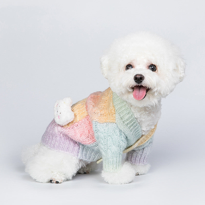 Bunter Strickpullover für Hunde – Bild 3 | LuxeStyle