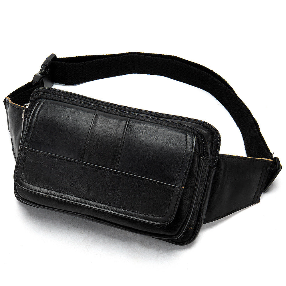 Herren-Gürteltasche aus erstem Leder, robust und atmungsaktiv