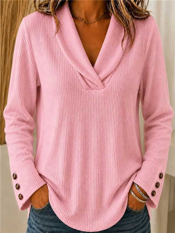 Mode Damen Einfarbiger Crew-Neck Casual Pullover