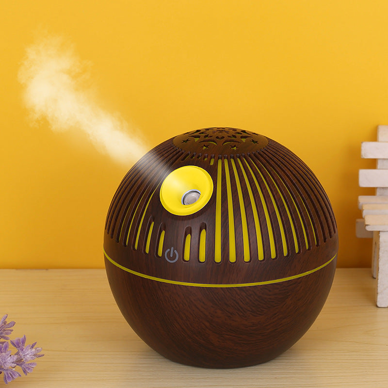 Aroma Diffuser mit Holzmaserung und 7 Farben