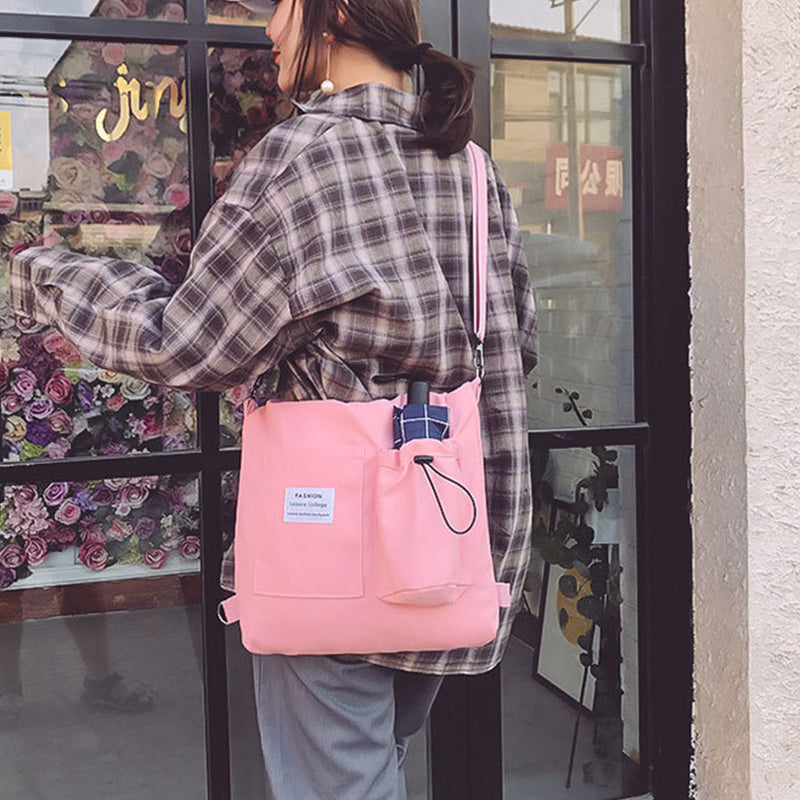 Harajuku Canvas Rucksack mit vielen Fächern