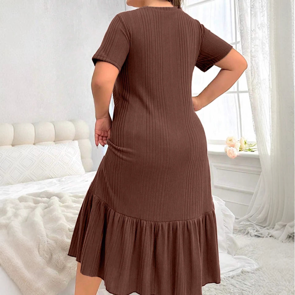 Damen-Kleid mit Streifen und Fishtail-Saum