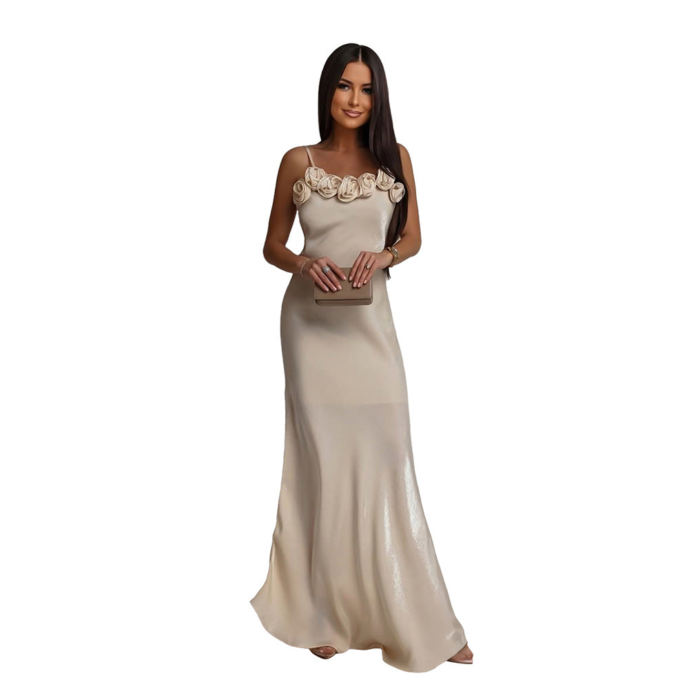 Rückenfreies A-Linien Blumenkleid