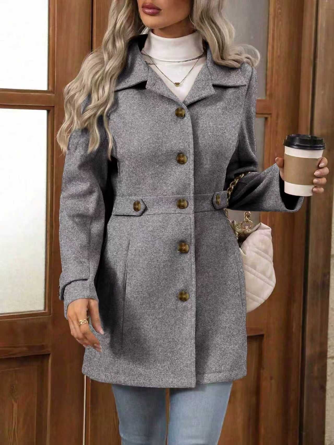 Eleganter Wollmischmantel für Damen