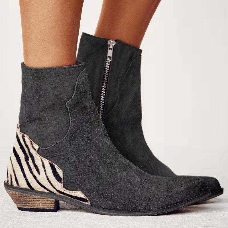 Ankle Boots mit spitzer Zehe und Blockabsatz