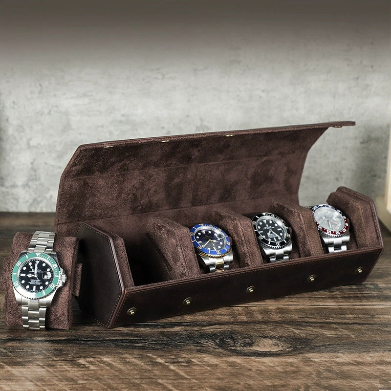 Uhrenaufbewahrungsbox aus Rindleder – braun – Bild 7 | LuxeStyle