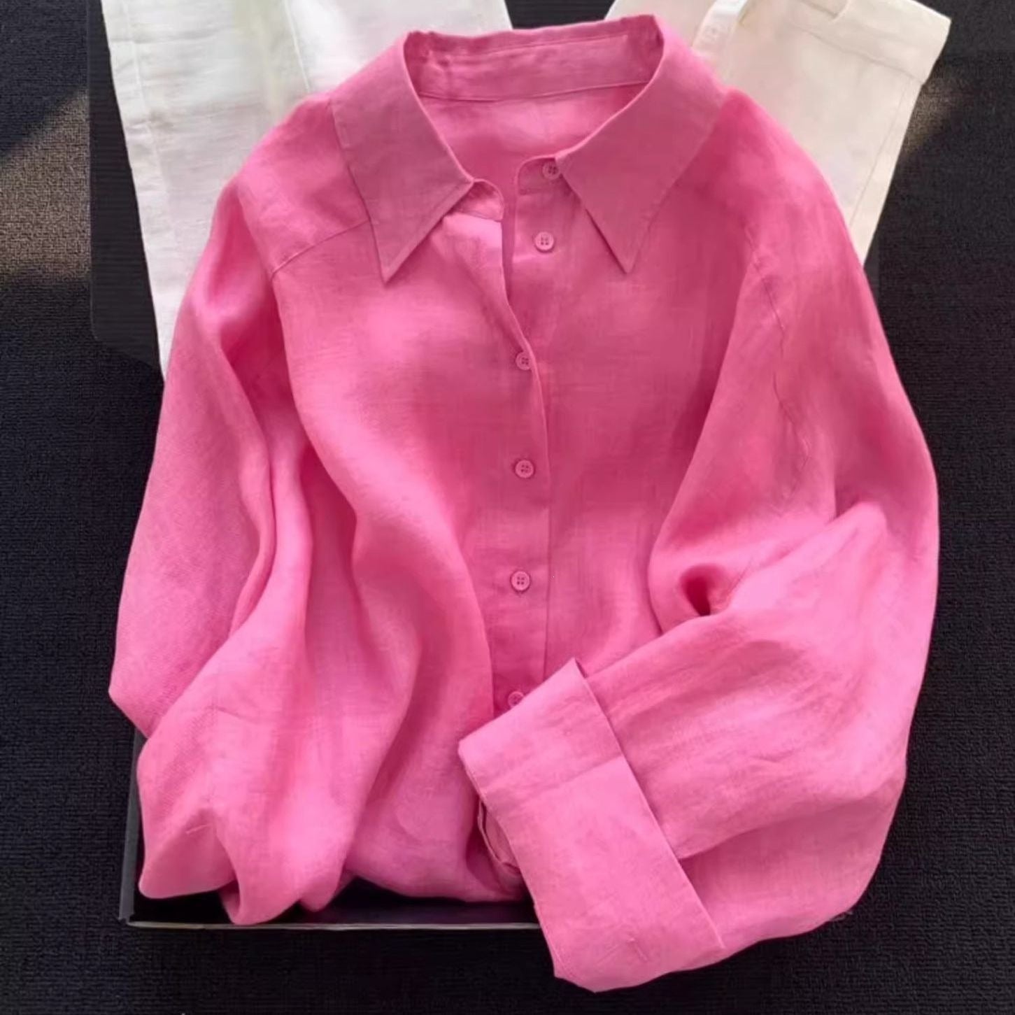 Langarm-Cardigan aus Ramie für Damen