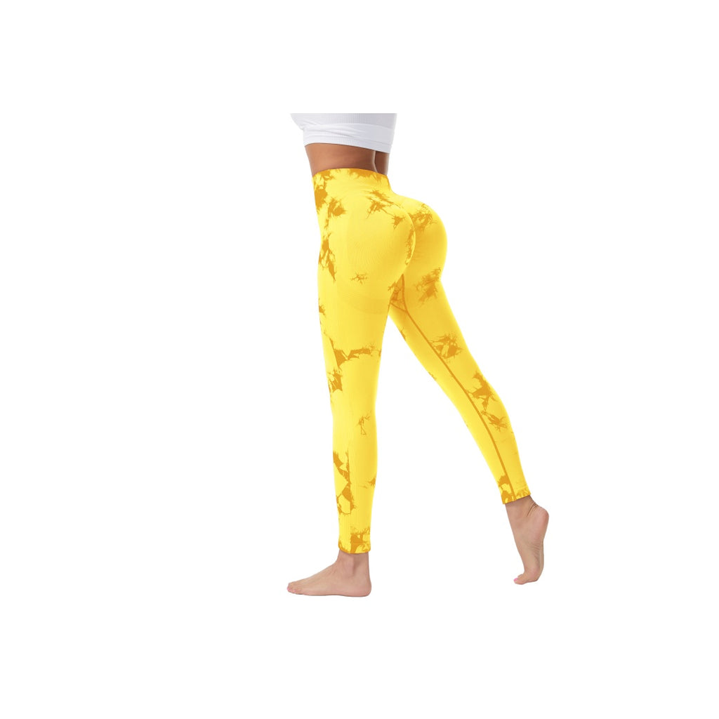 Gelbe 7/8-Sportleggings mit Print