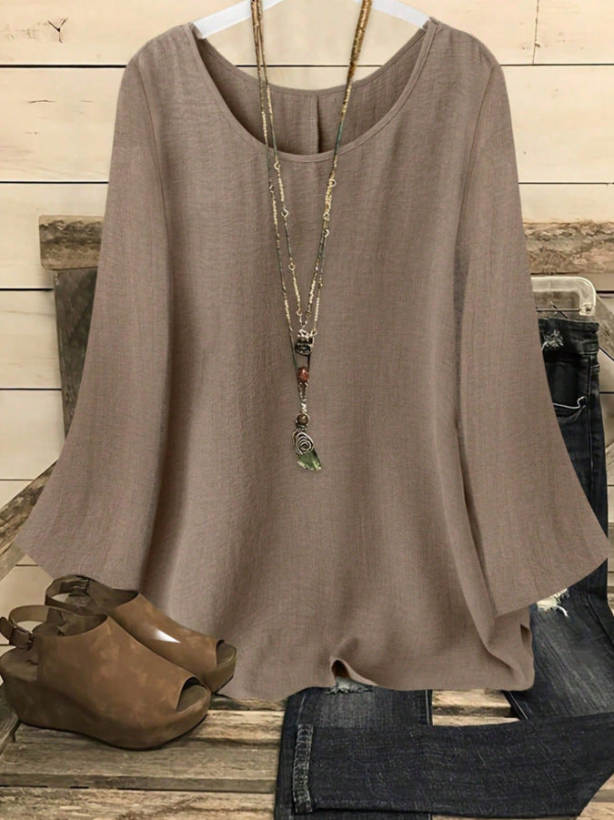 Langarm-Shirt mit Rundhals und Patchwork