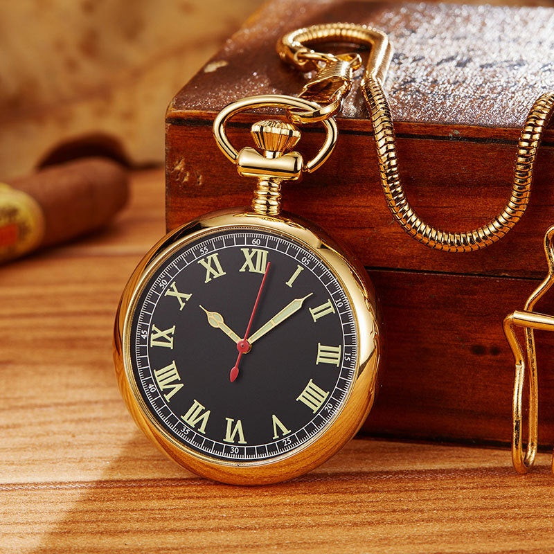 Antike Taschenuhr mit Quarz-Uhrwerk