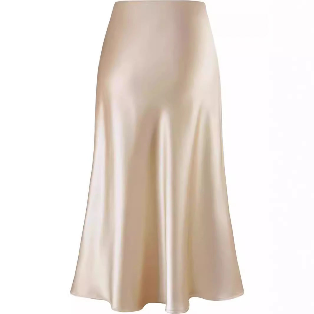 Eleganter Satin-Fishtail-Rock mit hoher Taille