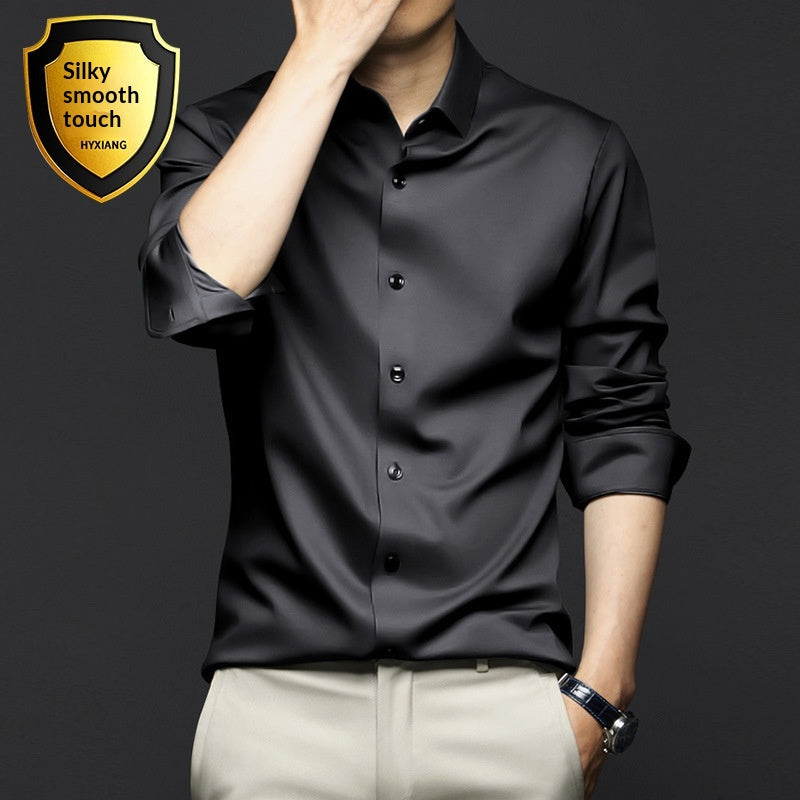 Männer Satin Shirt, einfarbig, Slim Fit – Bild 8 | LuxeStyle
