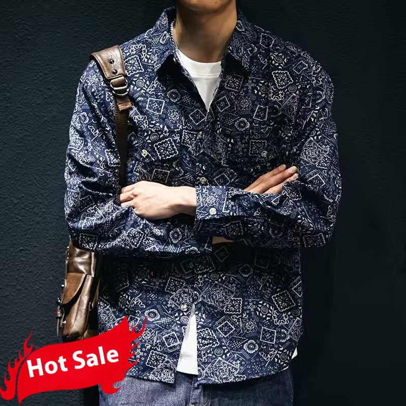 Freizeit-Hemd mit Denim-Print für Herren – Bild 2 | LuxeStyle
