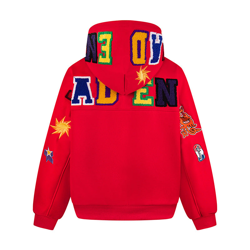 Vintage-Fleece mit Buchstaben-Druck