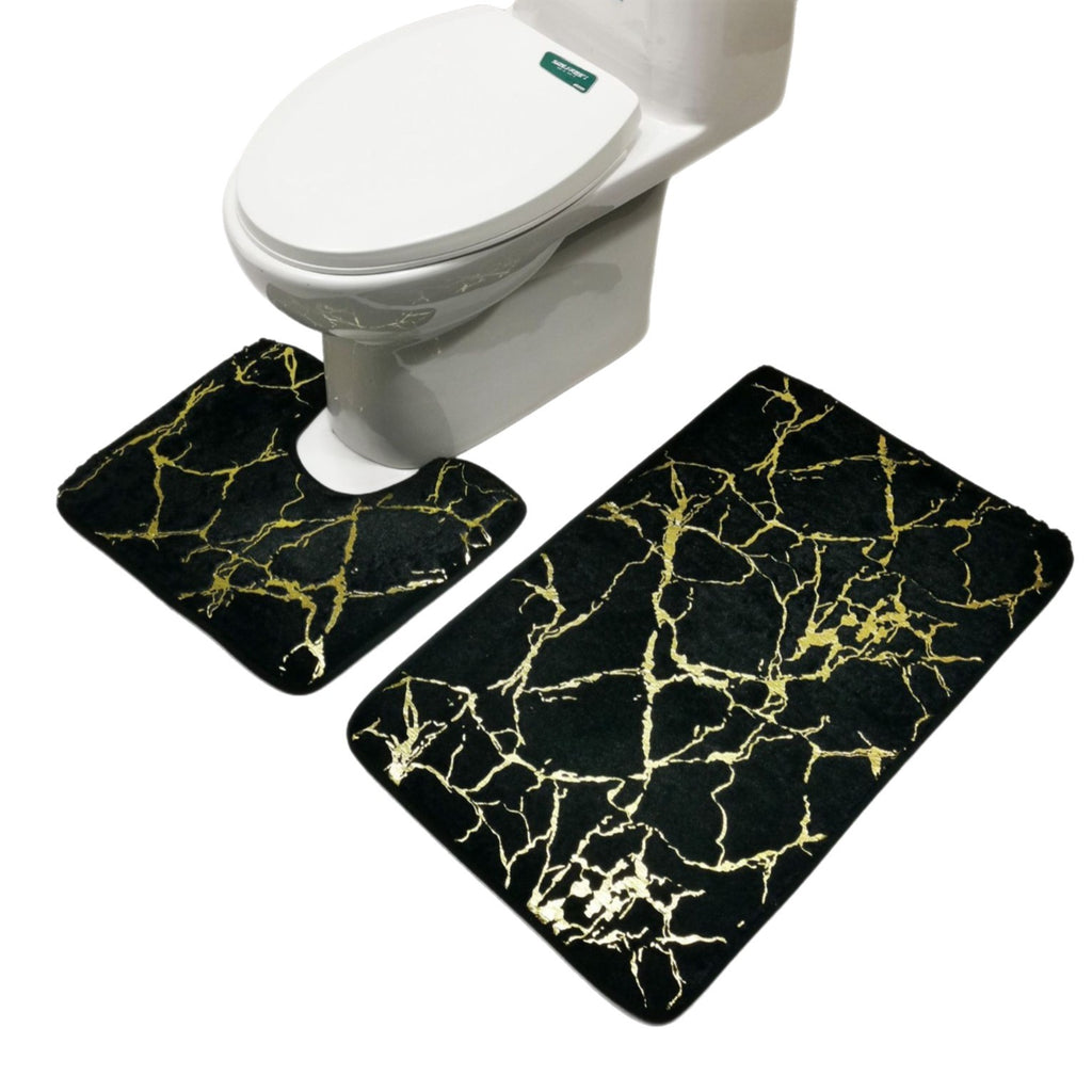 WC-Matten-Set aus Kunstfell, rutschfest