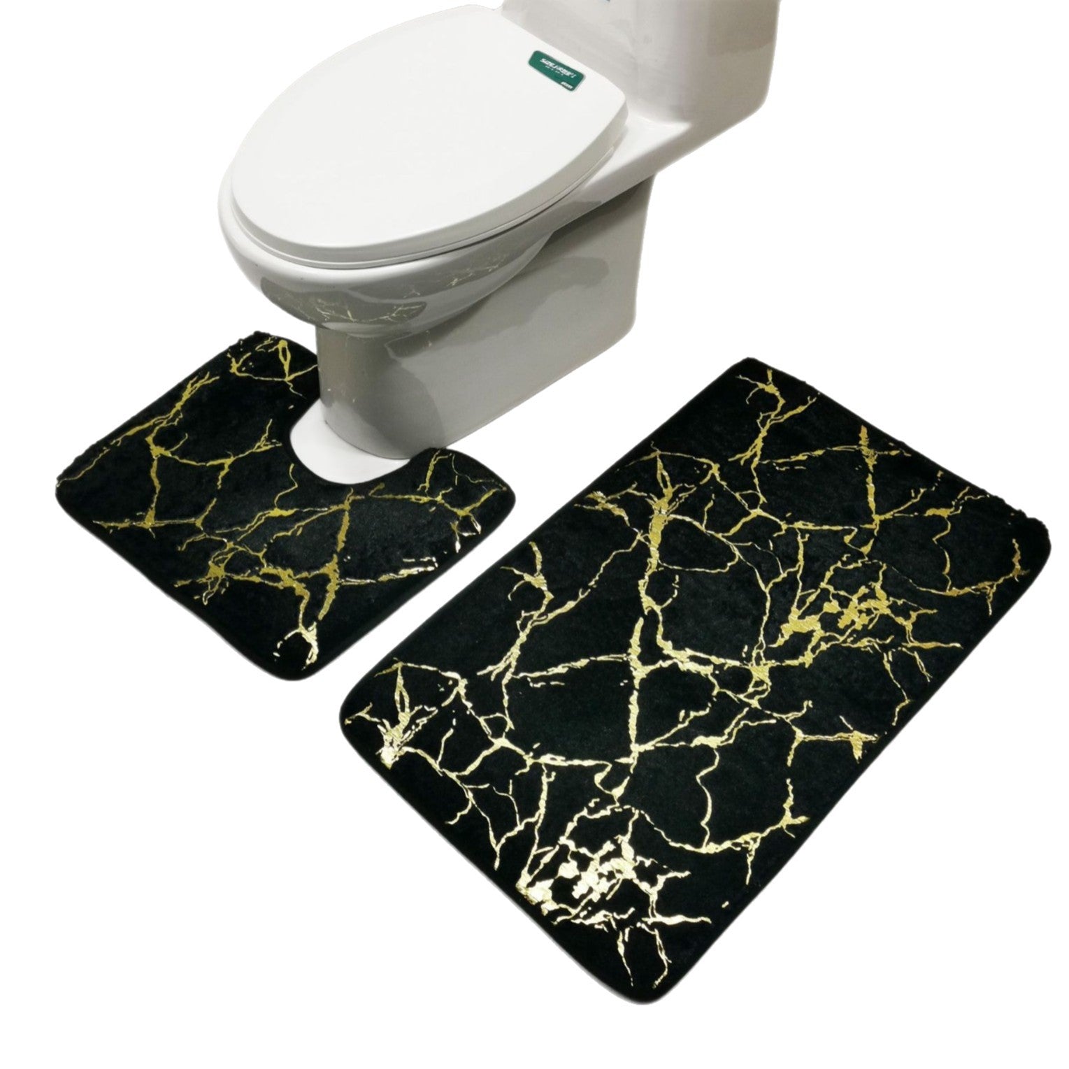 WC-Matten-Set aus Kunstfell, rutschfest