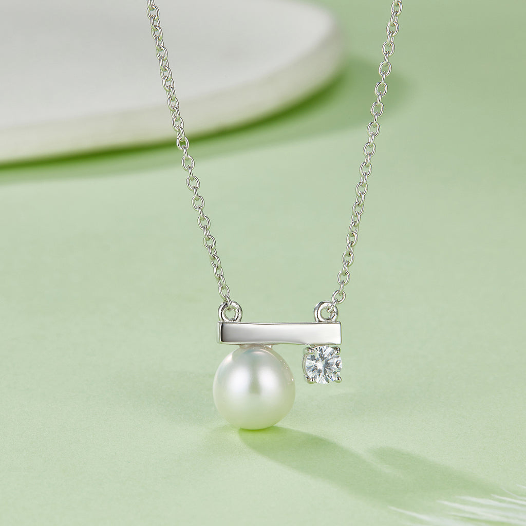 Süsswasserperlen-Kette Perla 925 Silber Bar-Design