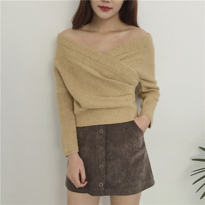 Slim-Fit Strickpullover mit V-Ausschnitt