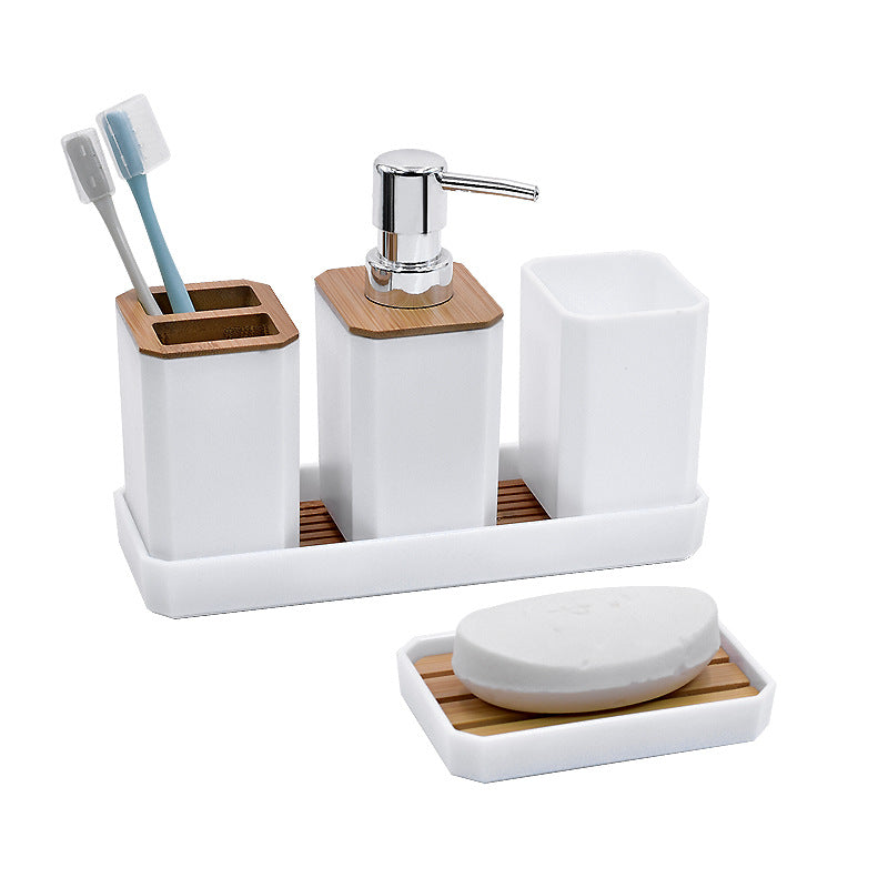 Badezimmer-Set aus Keramik-Kunststoff, 5-teilig – Bild 3 | LuxeStyle