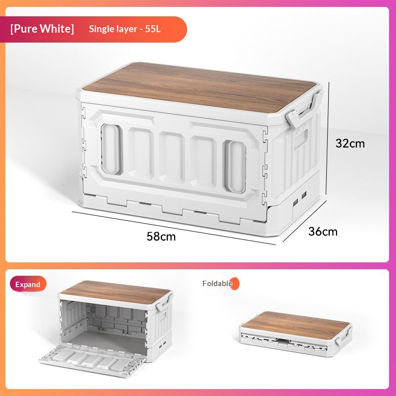 Faltbare Outdoor-Box mit Holzdeckel
