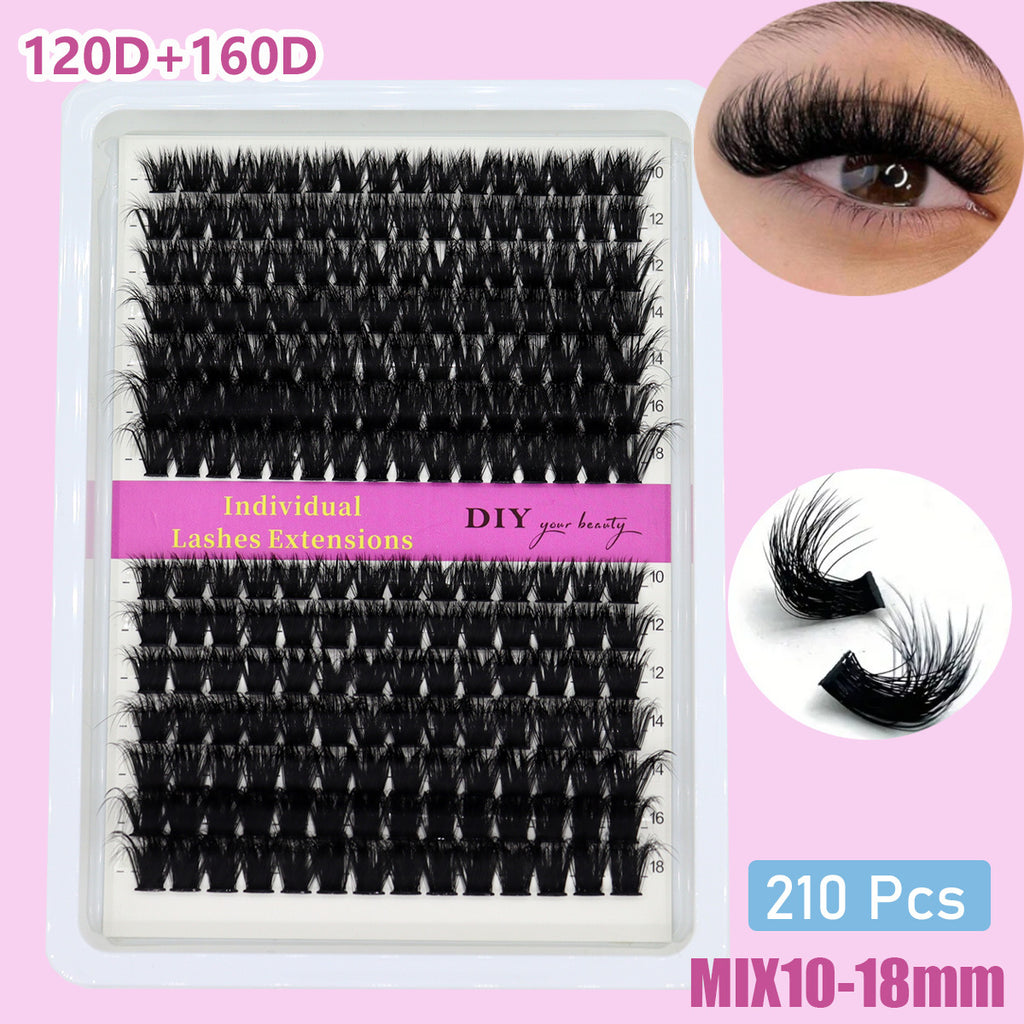 3D Cluster Wimpern – Schwarz, Flauschig & Weich