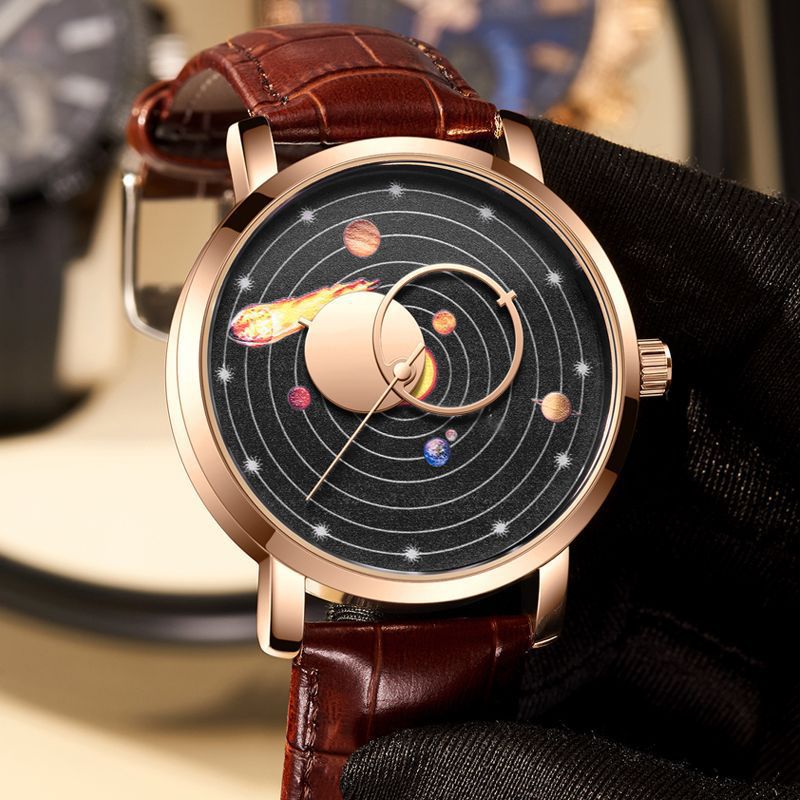 Klassische, schlichte Quarzuhr mit Lederarmband – Bild 8 | LuxeStyle
