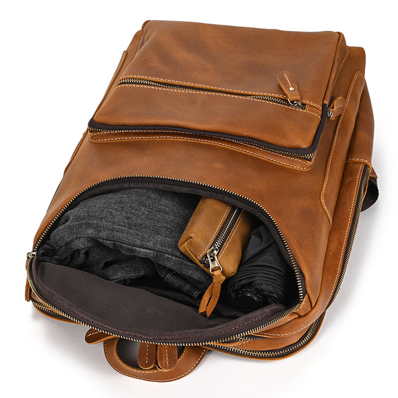 Lederrucksack Vintage Herren Rindsleder