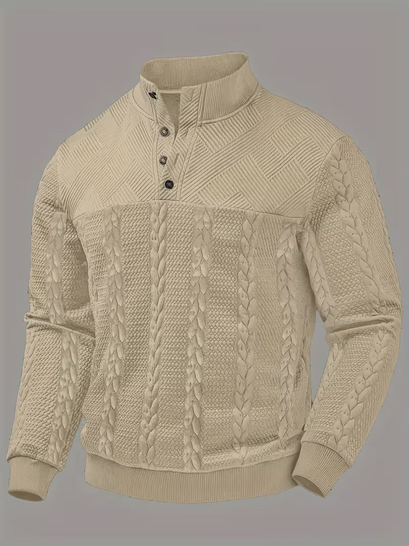Retro Casual Pullover mit Stehkragen