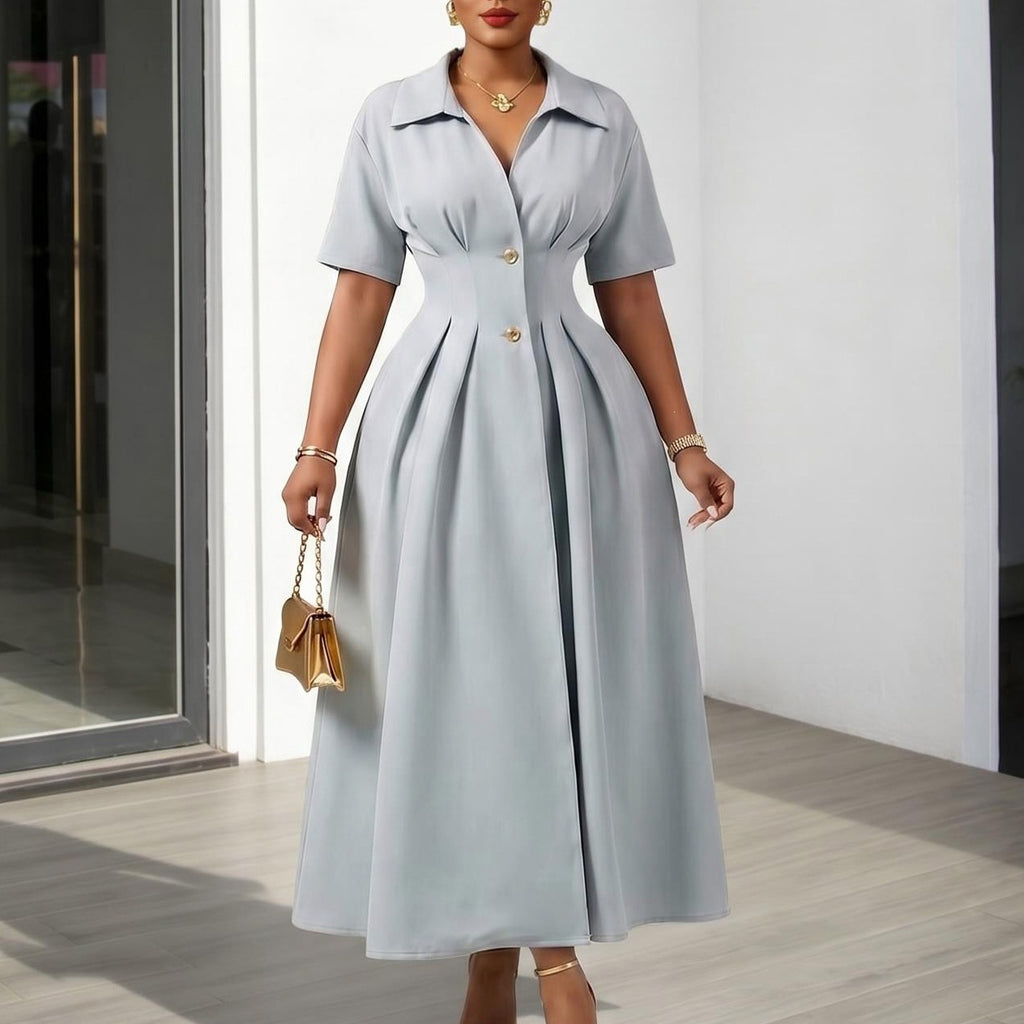 Elegantes A-Linien Kleid mit Reverskragen