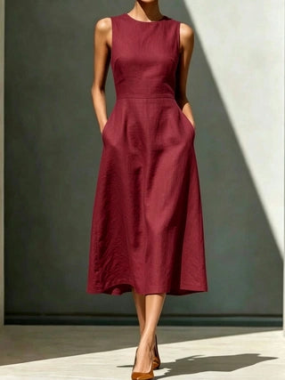 Ärmelloses Midi-Kleid mit Patchwork-Design